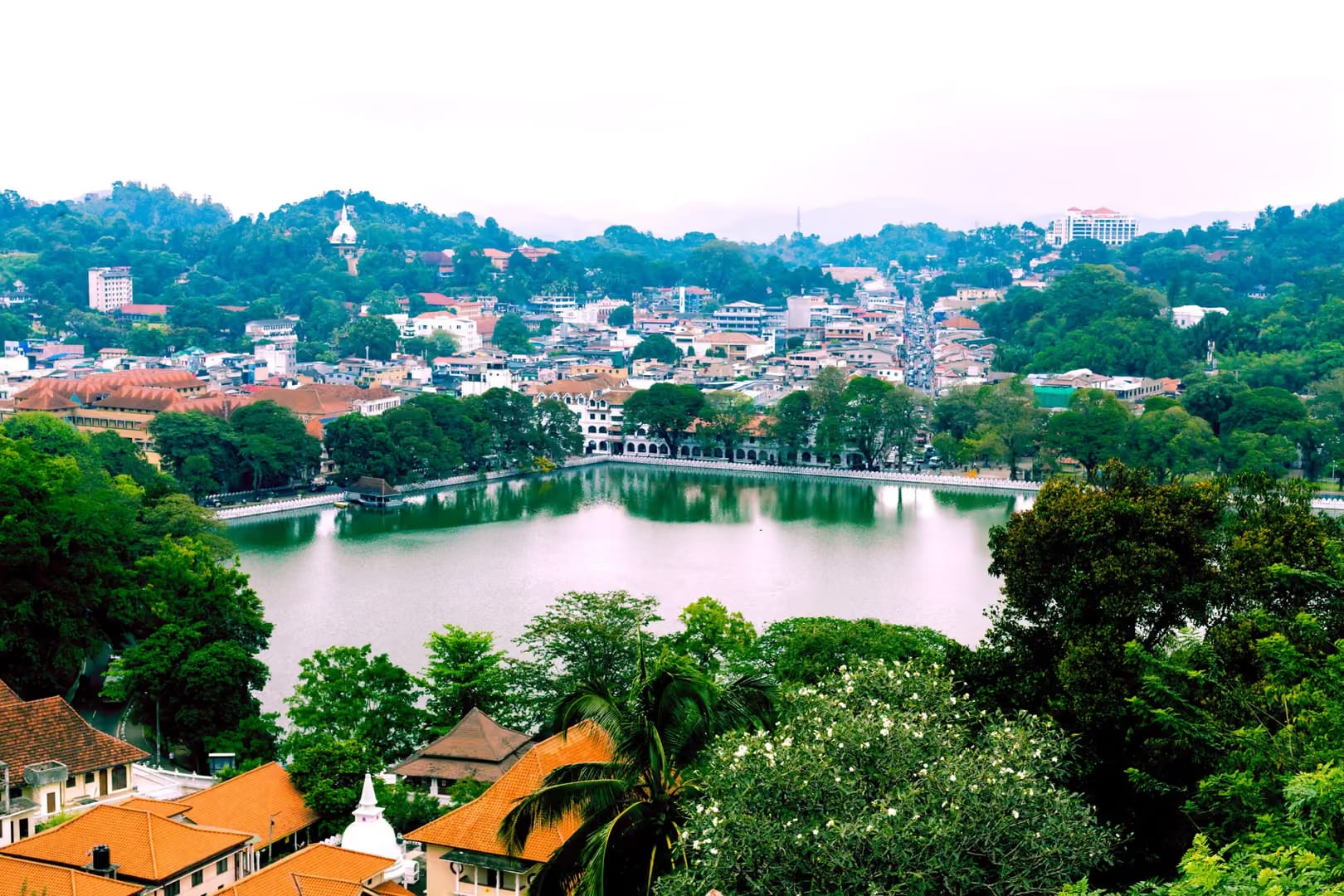 Aerial view of Kandy, Sri Lanka's sacred hill-country capital